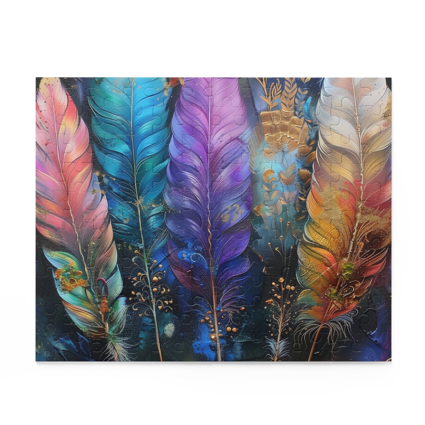 Bohemian Feathers Jigsaw Puzzle - Relaxing and Vibrant 1000-Piece Challenge for Adults