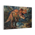 T-Rex Dinosaur — Canvas Wall Art — Side Profile & Stretched Corner Detail