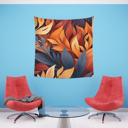 Autumn's Embrace: A Floral Tapestry | Wall Tapestry | All Over Print, AOP, Decor, Halloween, Home & Living, Home Decor, Indoor, Spring Essentials, Sublimation, Tapestry | Prints with Passion