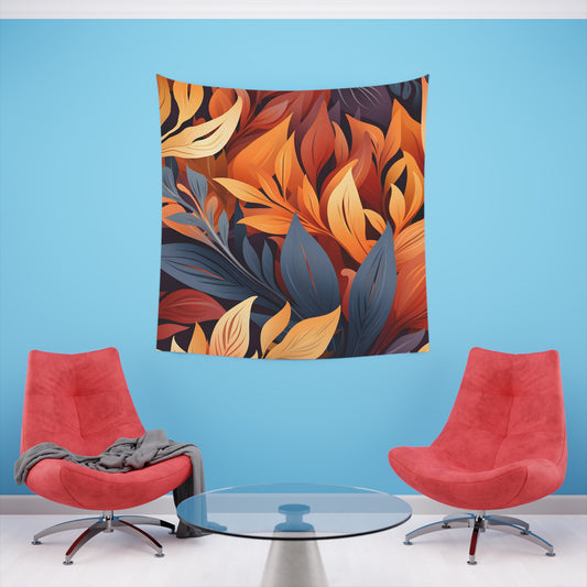 Autumn's Embrace: A Floral Tapestry | Wall Tapestry | All Over Print, AOP, Decor, Halloween, Home & Living, Home Decor, Indoor, Spring Essentials, Sublimation, Tapestry | Prints with Passion