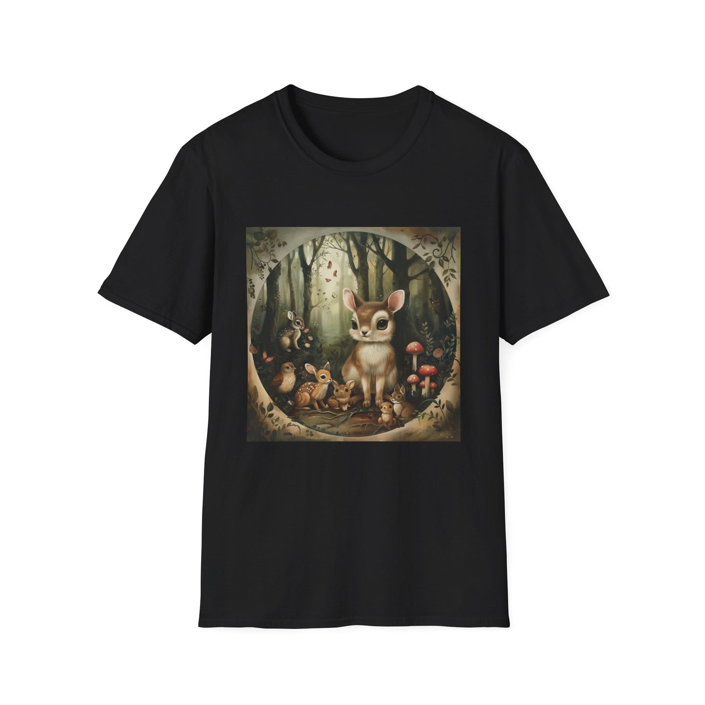 Forest Sanctuary: A Gathering of Woodland Friends | T-Shirt | DTG, Men's Clothing, Regular fit, T-Shirts, Unisex, Women's Clothing | Prints with Passion