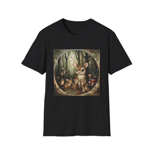 Forest Sanctuary: A Gathering of Woodland Friends | T-Shirt | DTG, Men's Clothing, Regular fit, T-Shirts, Unisex, Women's Clothing | Prints with Passion