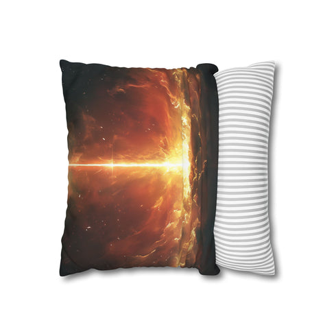 Solar Sword Shattering the Sky — 40×40 Cushion Cover — Sofa & Living Room Lifestyle View