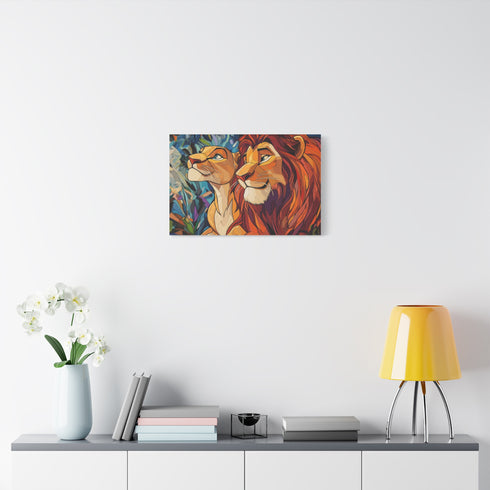Simba Lion King Pride Rock — Canvas Wall Art — Kiln-Dried Pine Frame & Ready-to-Hang Back View