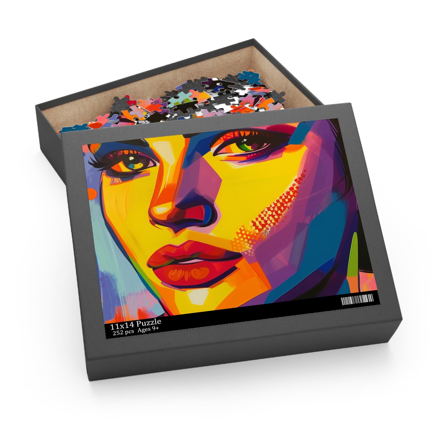 Colorful Pop Art Portrait Jigsaw Puzzle - Vibrant and Eye-Catching Modern Art Design for Home Décor