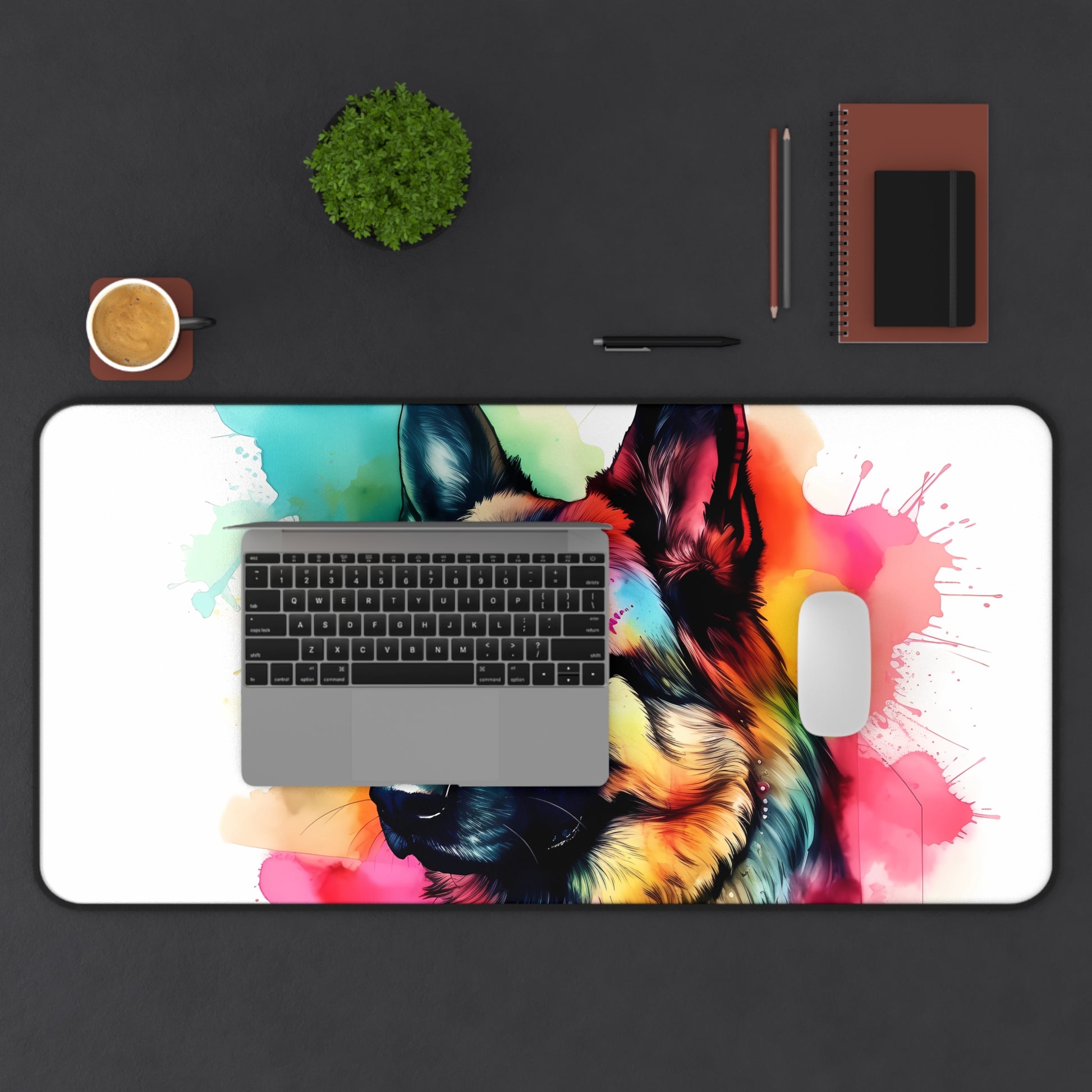 "German Shepherd Desk Mat - Adorable and whimsical design to brighten up your workspace"