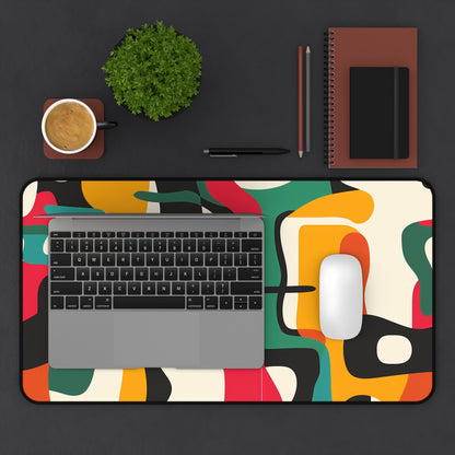 "Modern Abstract Bright Desk Mat - Stylish office decor with bold, colorful design"