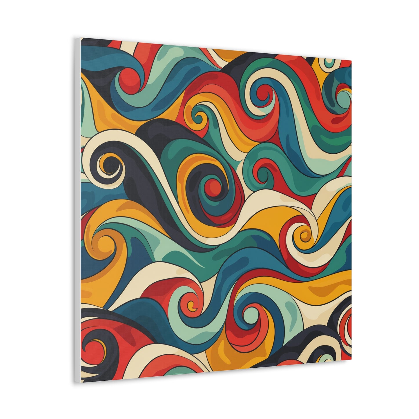 Vibrant Retro Waves Canvas Print