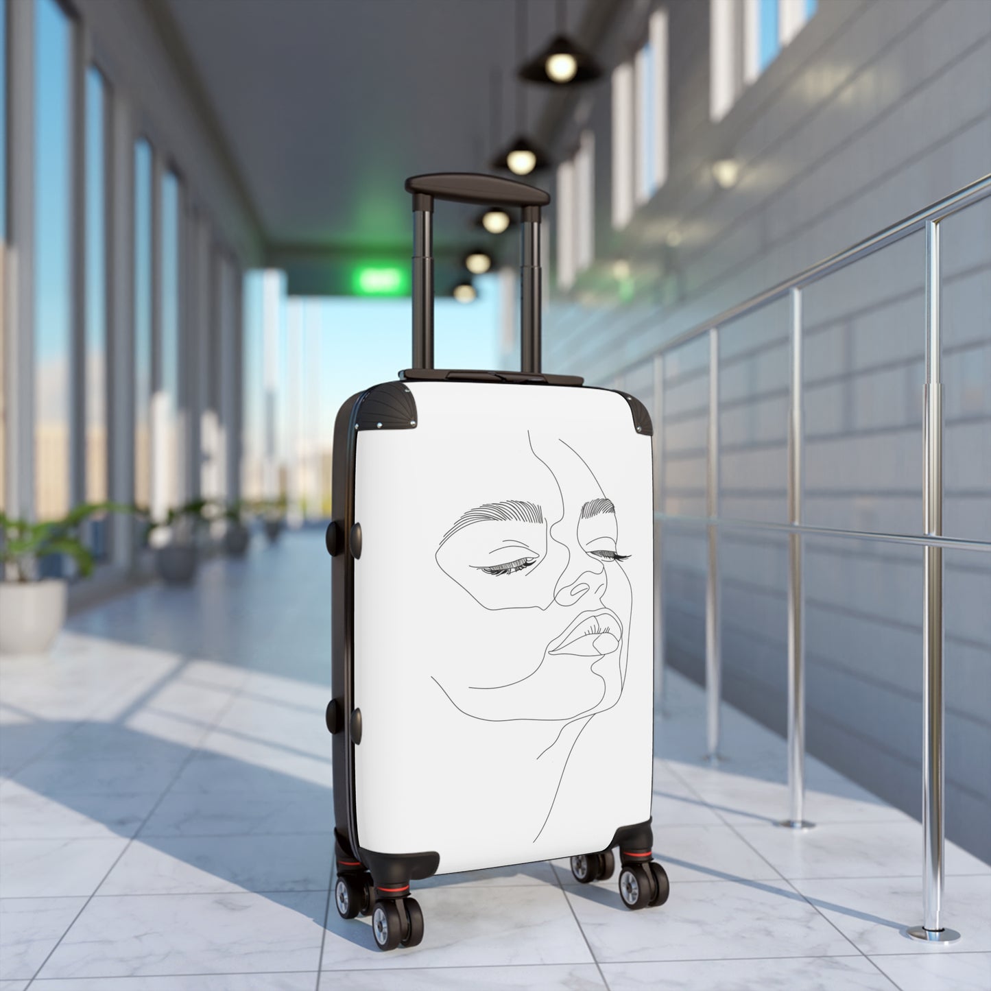 Chic Minimalist FaceInspired Suitcase