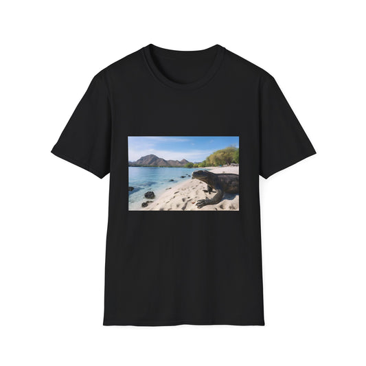 Realm of the Ancient Titans | T-Shirt | 40 km west of Labuan Bajo., Flores frigatebird, Giant day gecko, It is located in the Lesser Sunda Islands, Komodo Island has a surface area of 390 square kilometers., miniature monitor, Skink | Prints with Passion