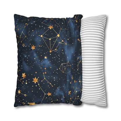 "Starry Night Pillowcase: Transform your bed with celestial Constellation Stars pattern for a dreamy sleep"