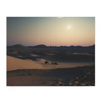 Moonlit Desert Sands jigsaw puzzle with full moon over sand dunes - perfect for relaxation