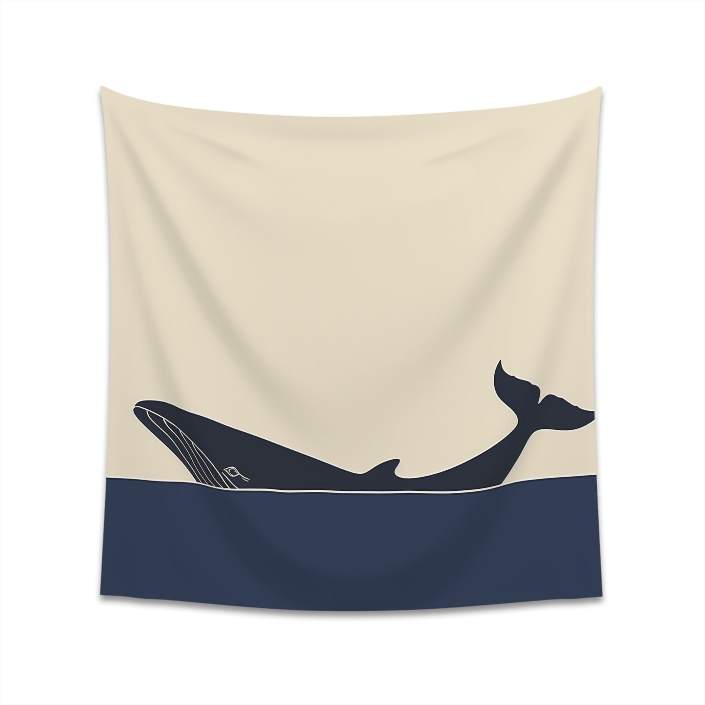 "Ocean Wanderer Minimalist Whale Tapestry - High-Quality, Stylish Decor for All Seasons"