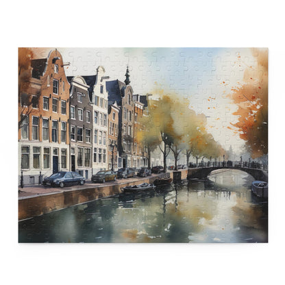 "Amsterdam Adventure Jigsaw Puzzle - Explore canals and architecture in a challenging, picture-perfect puzzle for tourists and enthusiasts"