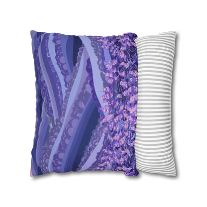 "Serene Lavender Fields Pillow Case with Vibrant Floral Pattern for Dreamy Bedroom Decor"