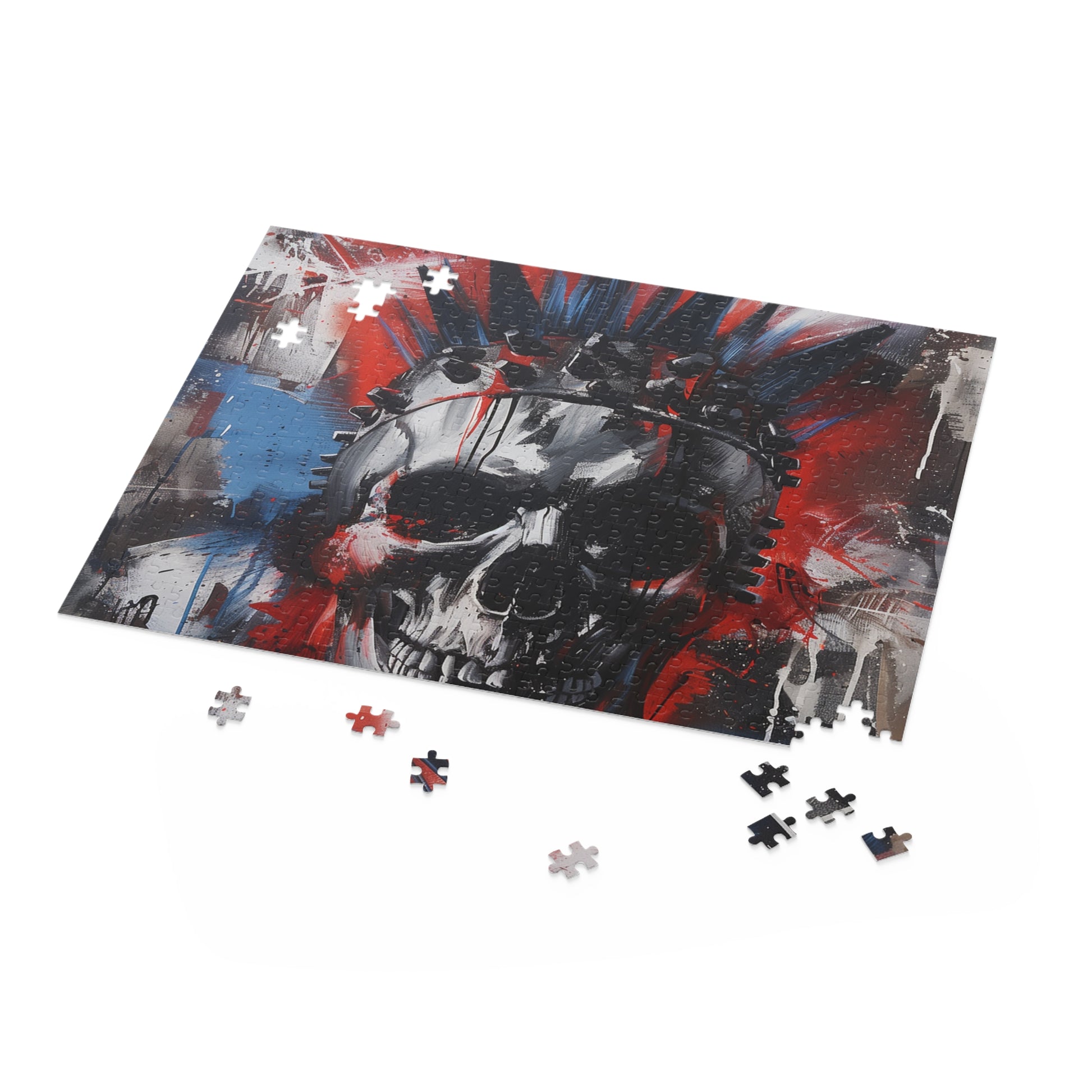 "Edgy Punk Rock Skull Jigsaw Puzzle - Unique and rebellious design for alternative music fans"