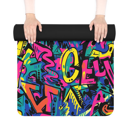 Neon Graffiti Urban Yoga Mat