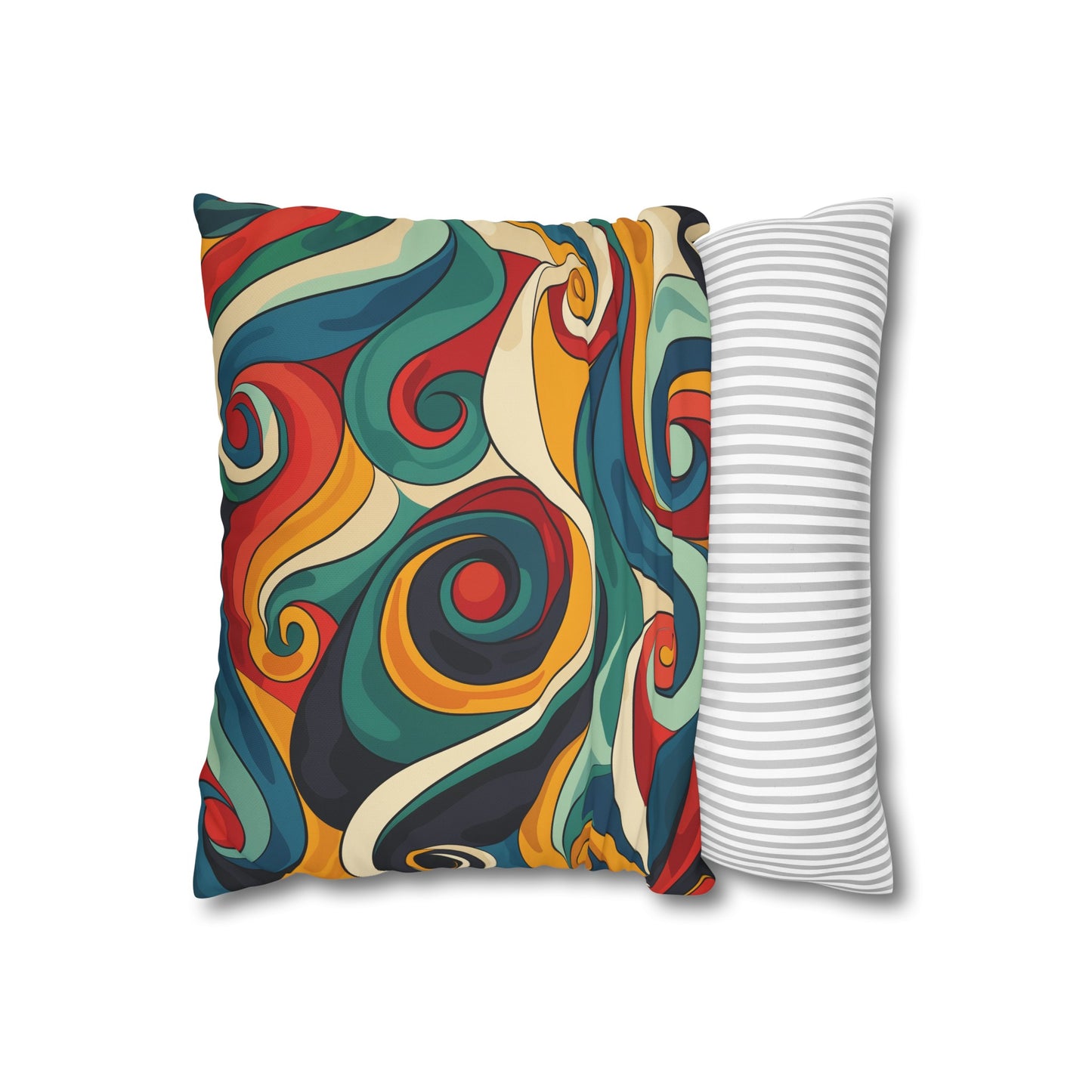 "Vintage Vibes Pillowcase - Retro Waves seamless pattern in vibrant colors for a retro-chic touch to your bedroom décor"