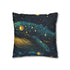 Space Whale with Lantern Eyes — 40×40 Cushion Cover — Double-Sided Back & Concealed Zip Detail