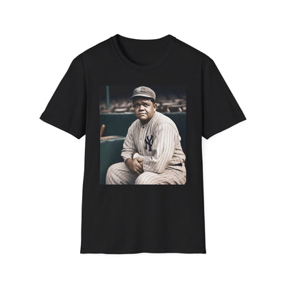 ⚾️ Ruthian Rhapsody: A Watercolor Symphony of Baseball Magic | T-Shirt | 714, Babe Ruth, Baseball Hall of Fame, Baseball legend, Home run king, Sports icon, The Bambino, The Sultan of Swat, Vintage baseball, Yankees | Prints with Passion