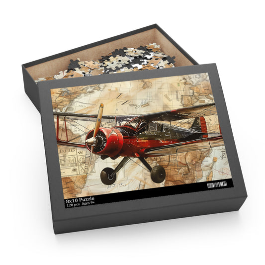 Vintage Airplane Travel Stamp Puzzle | Puzzle | Back-to-School, Fall Picks, Games, Holiday Picks, Home & Living, Puzzles, TikTok, Valentine's Day, Valentine's Day Picks | Prints with Passion