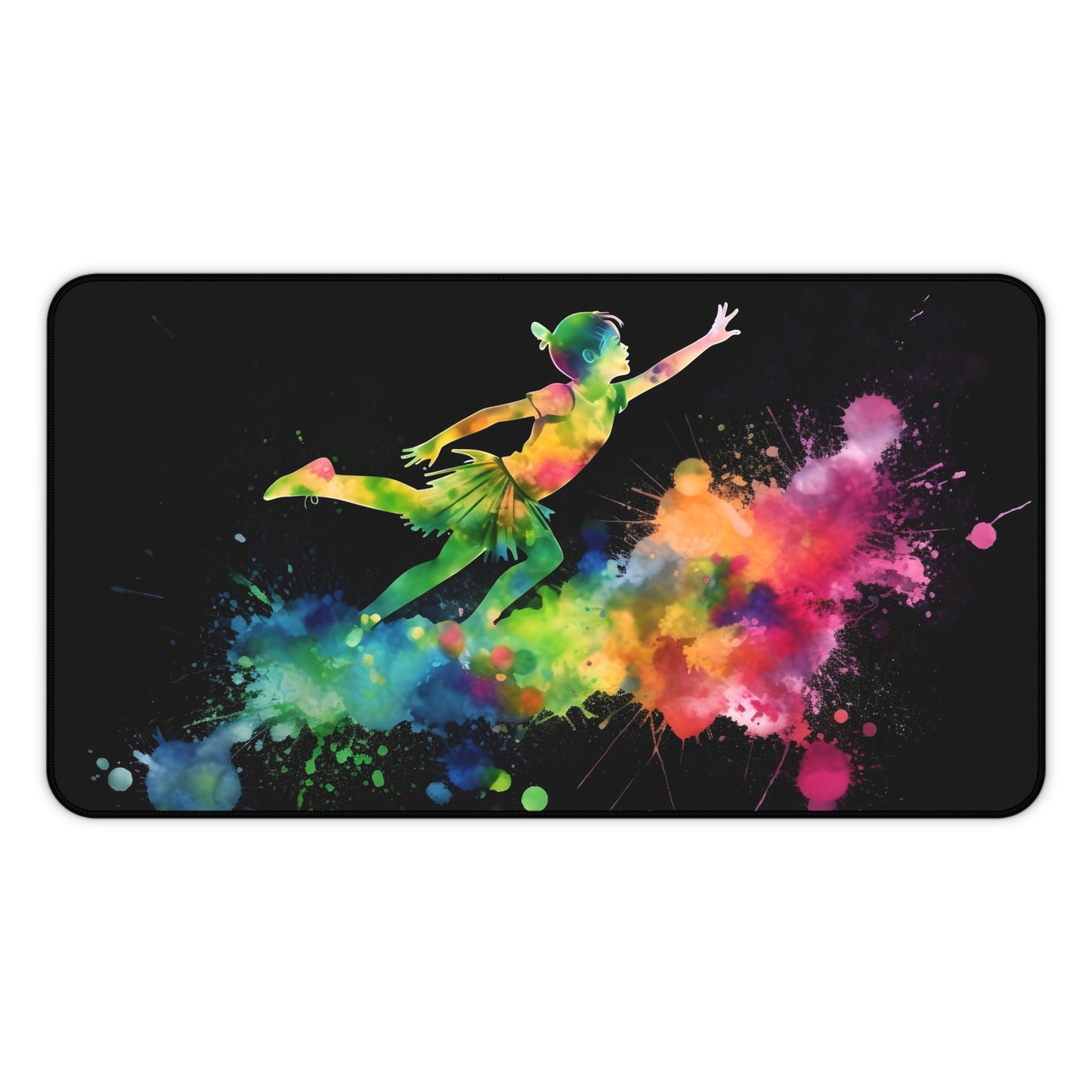 "Peter Pan Neon Desk Mat with vibrant colors for creative workspace"