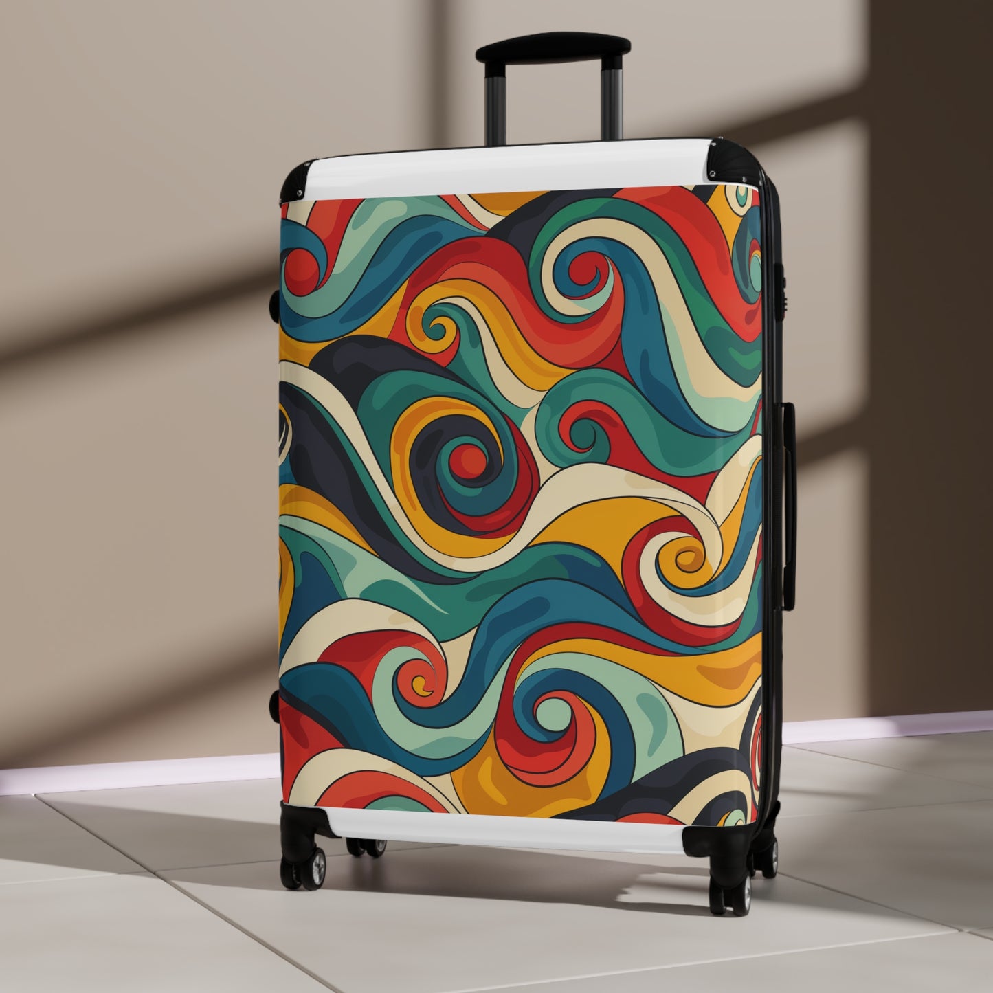 Retro Waves Vibrant Suitcase Pattern