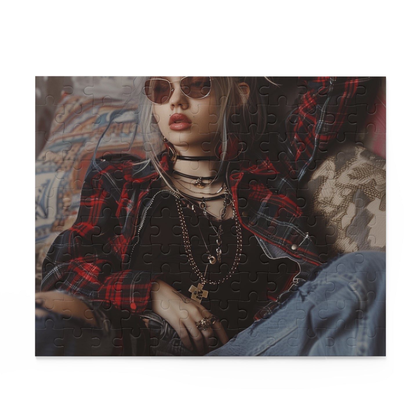 "90s Grunge Puzzle Collection with nostalgic imagery, perfect for alternative music lovers"