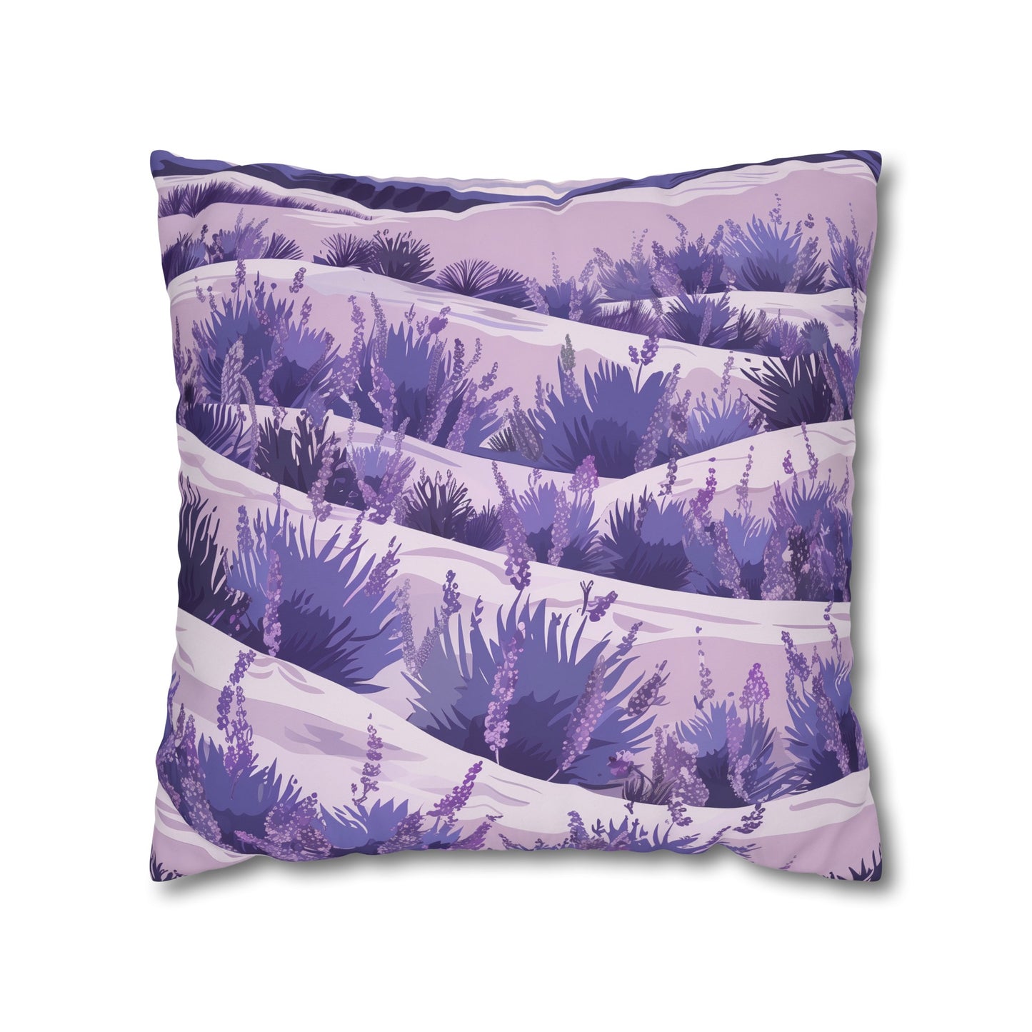 "Experience tranquility with Lavender Fields pillowcase, seamless pattern of delicate lavender flowers for sweet dreams"