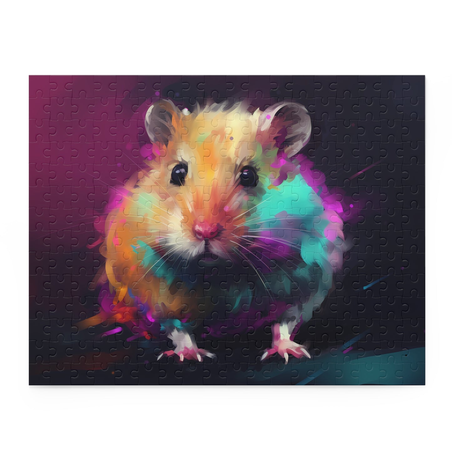 Neon Hamster Watercolor Jigsaw Puzzle