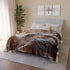 Warrior Carving Time into Rock Wall — Plush Fleece Throw Blanket — Product Detail View 12