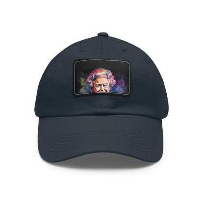 Regal Glow: Queen Elizabeth II Watercolor Neon Cap