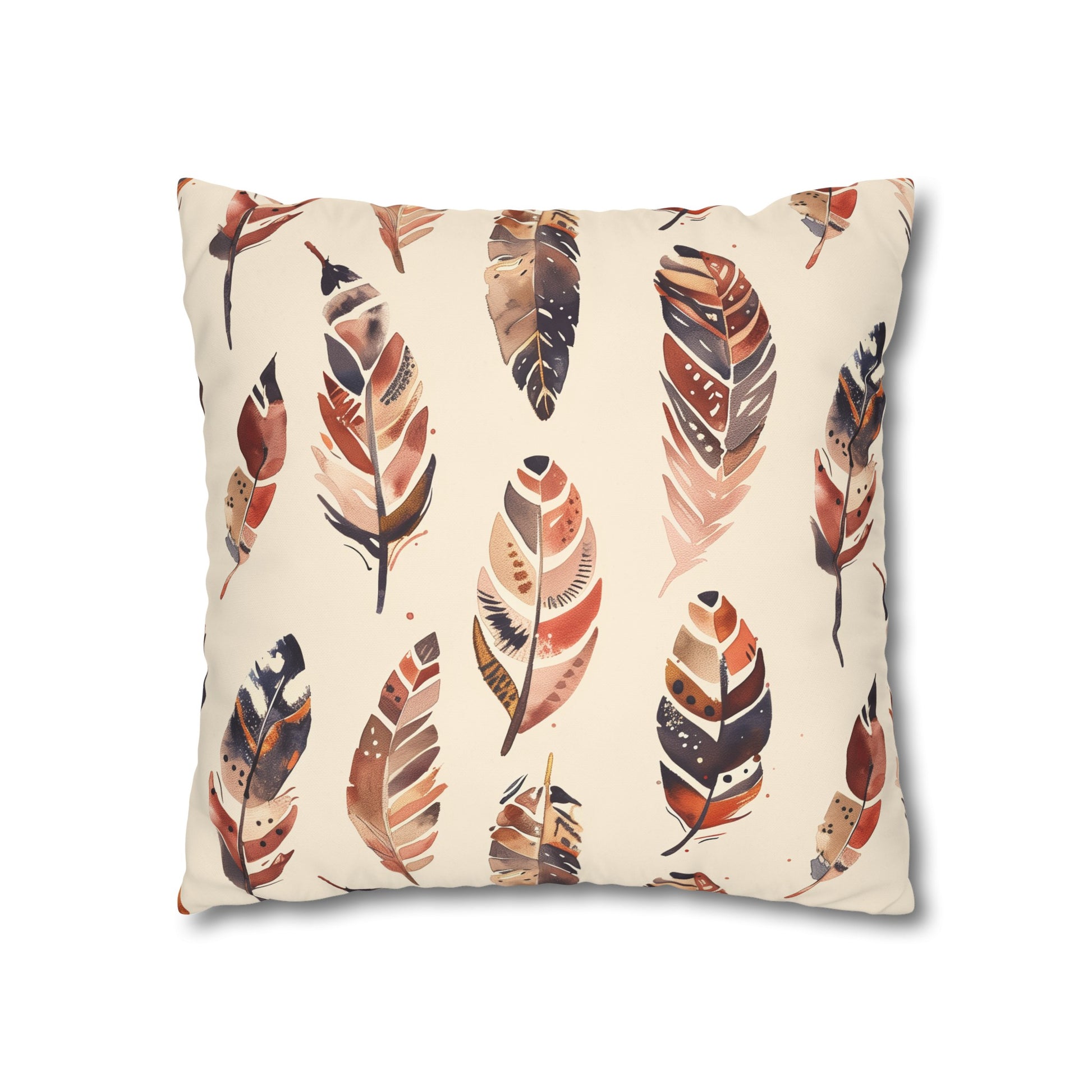 "Boho Feathers Pillowcase Collection: Cozy bohemian oasis with whimsical pattern for bedroom decor"