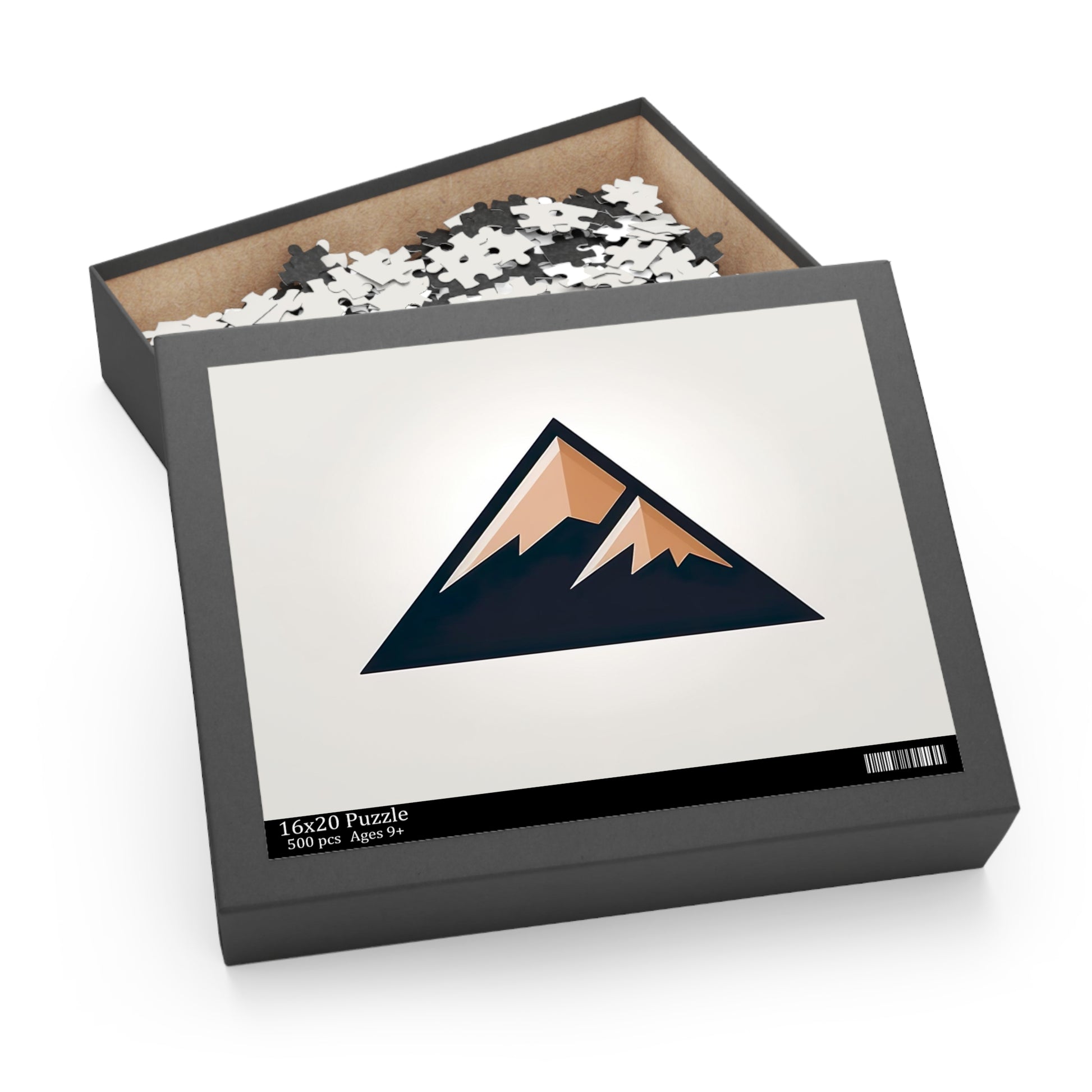 "Mountain Logo Jigsaw Puzzle - Piece together a vibrant mountain landscape, perfect for nature lovers and puzzle enthusiasts"