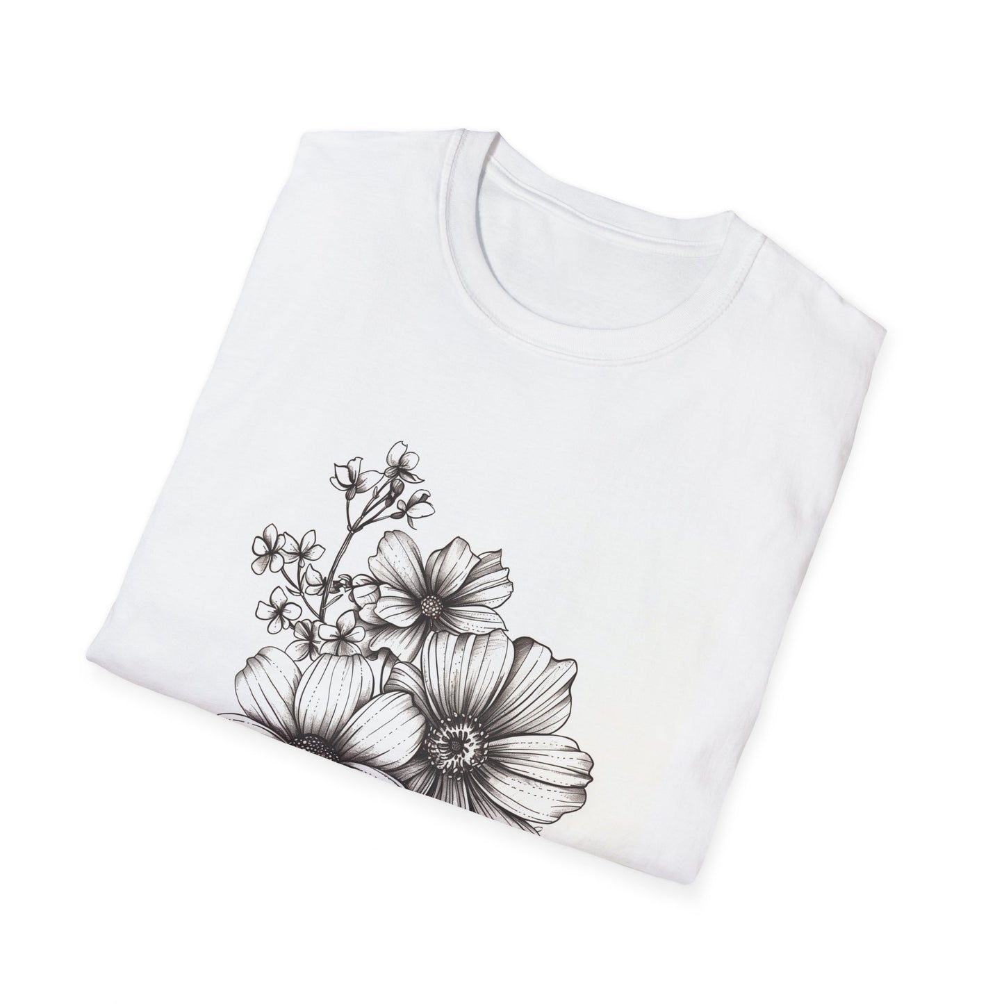 Blooming Brilliance: Hand-Drawn Floral T-shirt 
 Nature's Canvas: Hand-Drawn Botanical Symphony T-shirt 
 Whispering Petals: Hand-Drawn Floral Rhapsody T-shirt