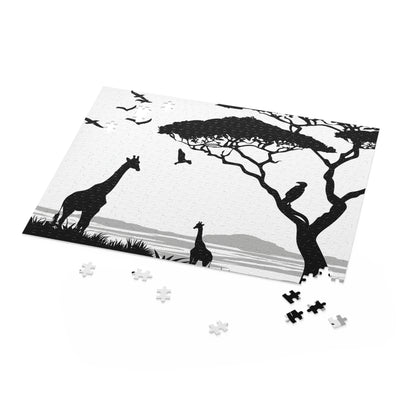 "Wildlife Silhouette Nature Jigsaw Puzzle - Relax with intricate animal illustrations in natural habitat"