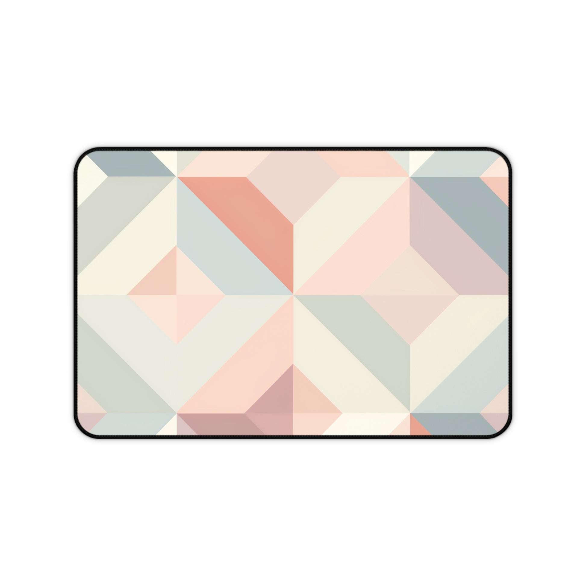 Pastel Geo Desk Mat - Modern and stylish workspace accessory with soothing geometric pattern in soft hues.