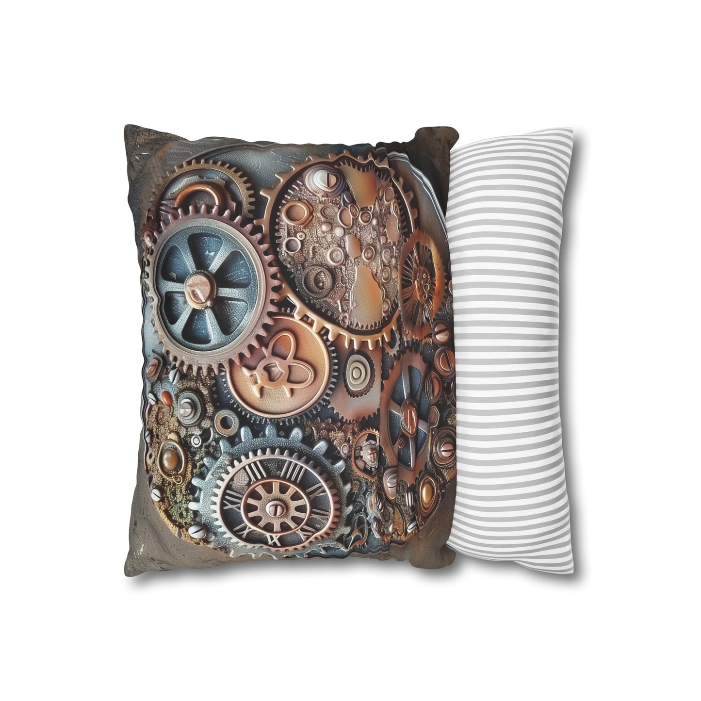 "Steampunk Dreams Pillowcase - Vintage Industrial Design for Stylish Comfort"