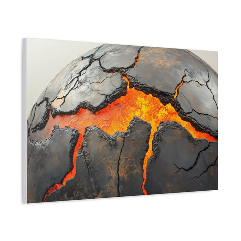 Cracked Planet with Lava Veins — Canvas Wall Art — Product Detail View 6
