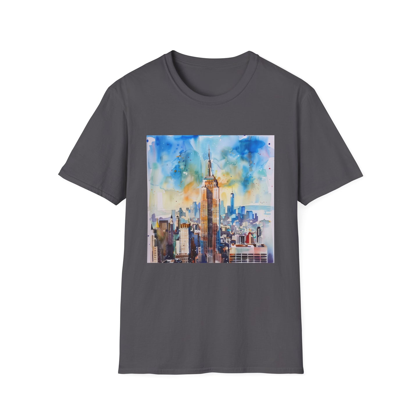 New York City Skyline Icon: The Empire State Building Watercolor T-shirt