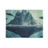 Floating Mountain Surrounded by Whales — Plush Fleece Throw Blanket — Full Flat Artwork View
