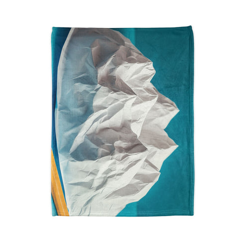 Paper Planet with Pencil Mountains Plush Fleece Throw Blanket