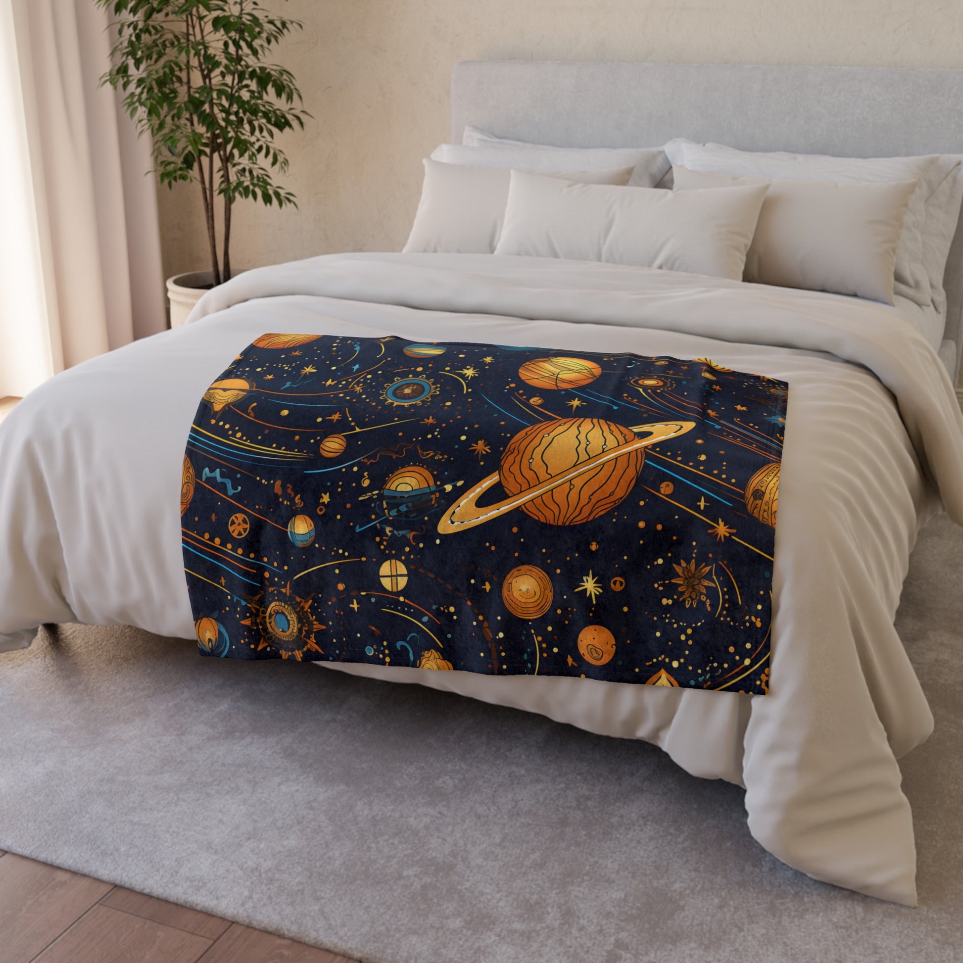 this blanket will inspire creativity and spark joy. 
Celestial Melodies Blanket