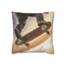 Skateboarder Riding on Rings of Saturn — 40×40 Cushion Cover — Front 40×40 cm Square Cushion View