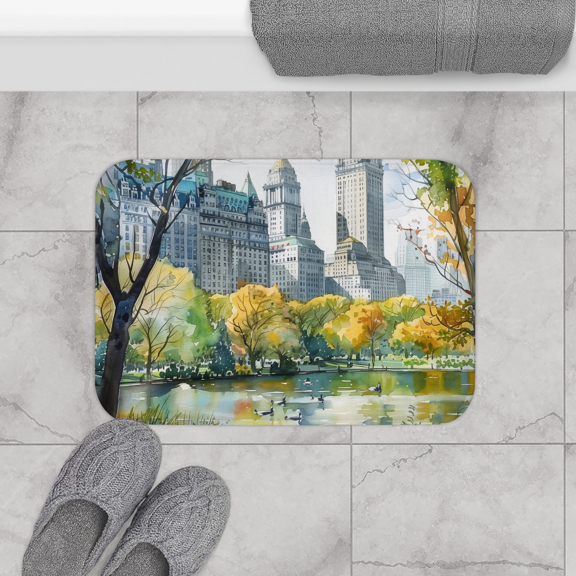 Central Park Oasis Bath Mat | Bath Mats | Bath, Bathroom, Home & Living, Indoor, Sublimation | Prints with Passion