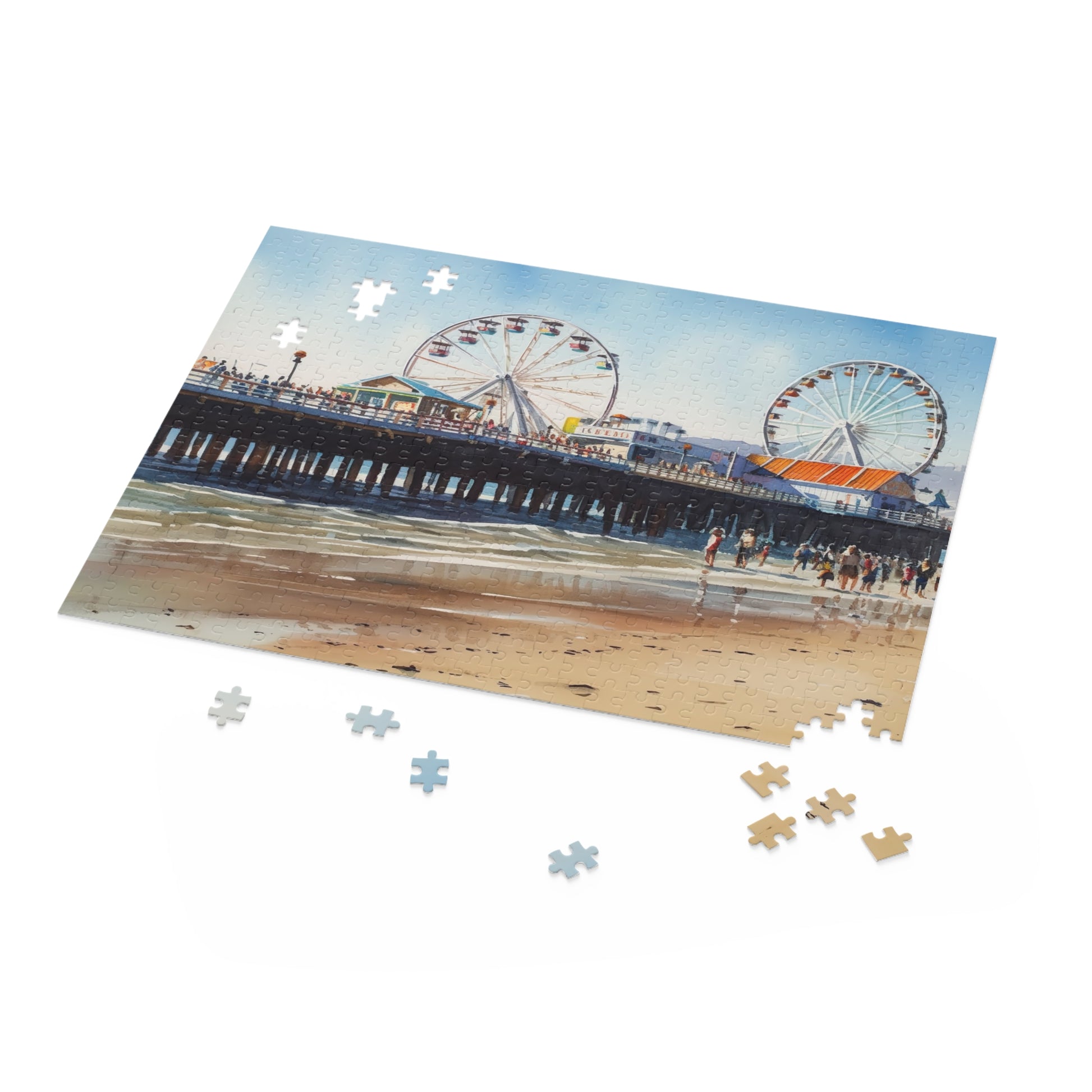 "Beach Pier Jigsaw Puzzle - Relaxing seaside scenery for mindful puzzling"