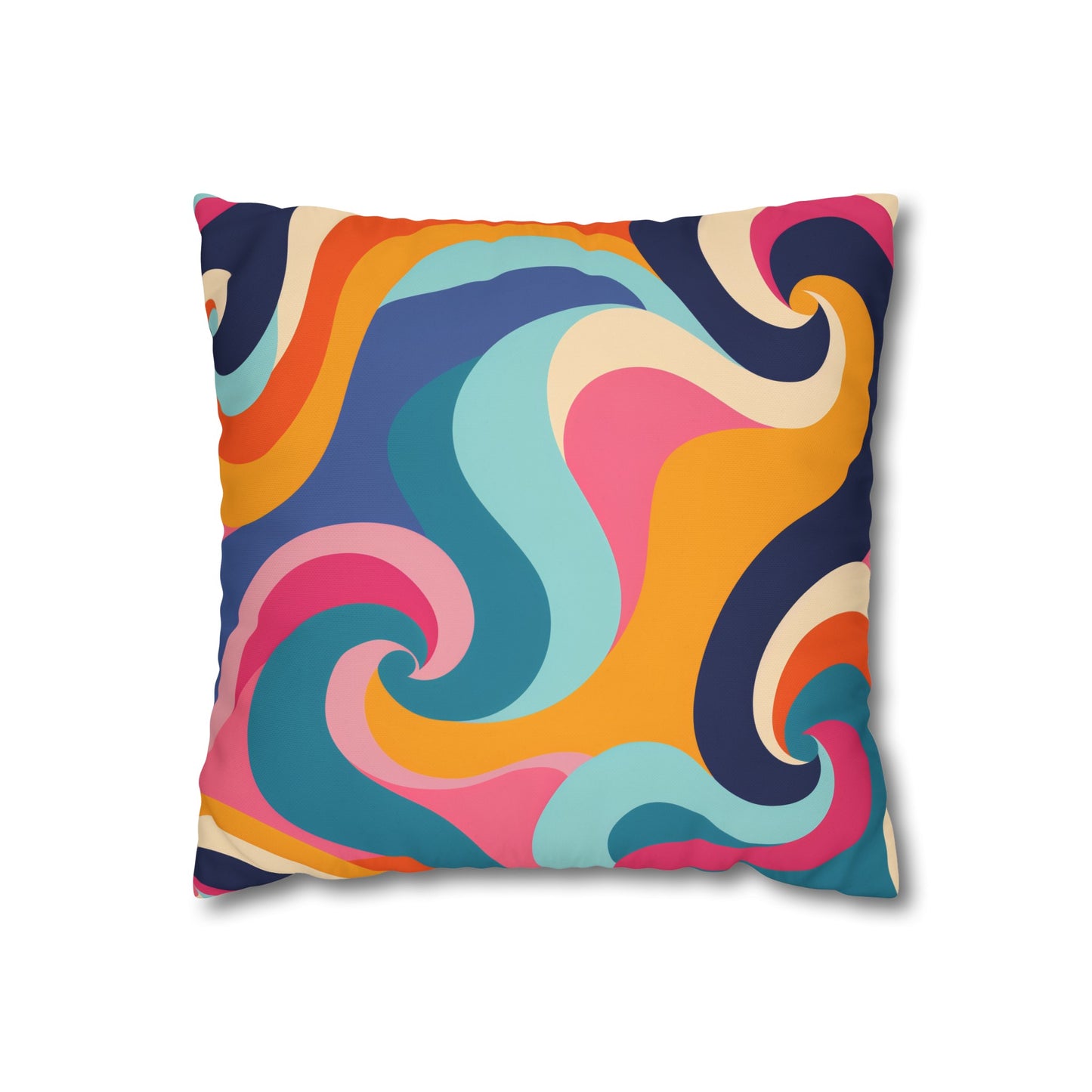 "Vibrant Retro Waves Pillowcase Set with Seamless Pattern in Bold Colors for Stylish Bedding Upgrade"