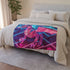 Origami Dragon over a Neon Grid Plush Fleece Throw Blanket