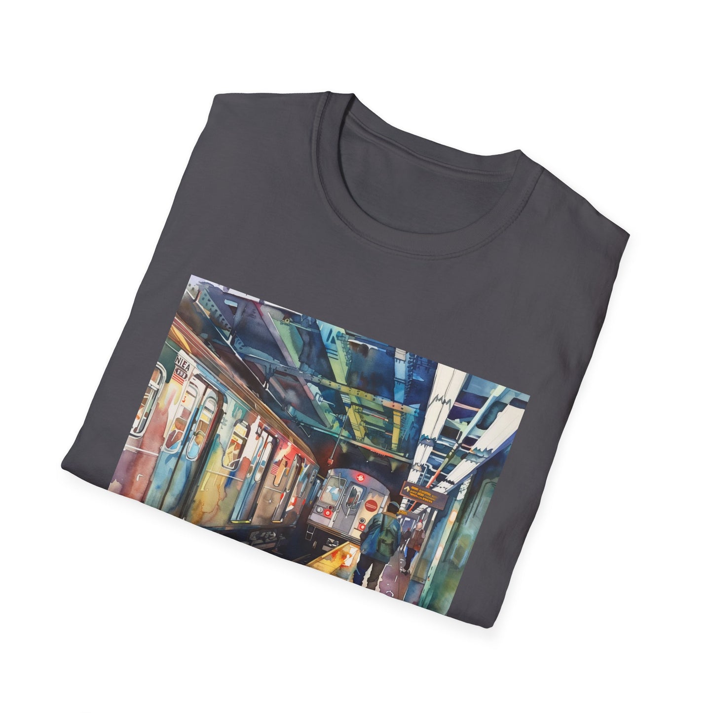 ## Urban Odyssey in Watercolor: The New York Subway T-shirt