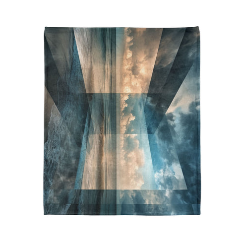 Storm Breaking Through Layered Dimension — Plush Fleece Throw Blanket — Product Detail View 7